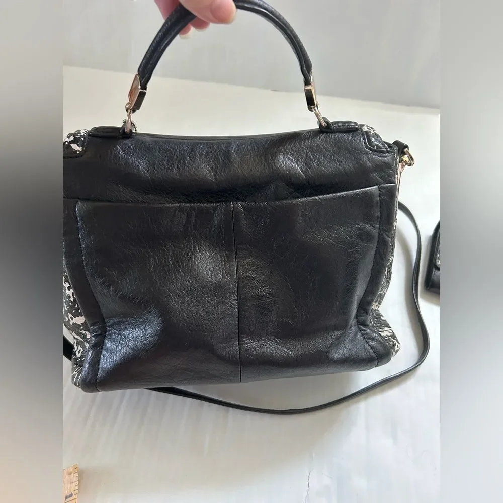 Coach Madison Sadie Flap Crossbody Satchel and Wallet in Two Tone Python 27849